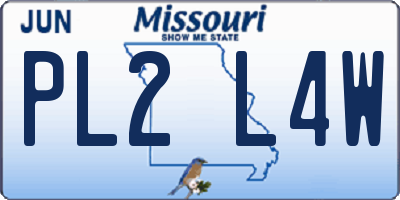 MO license plate PL2L4W