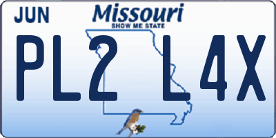 MO license plate PL2L4X