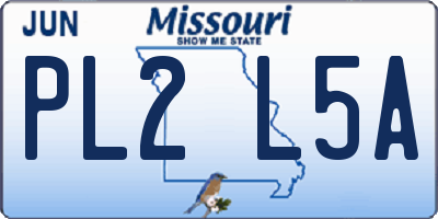 MO license plate PL2L5A