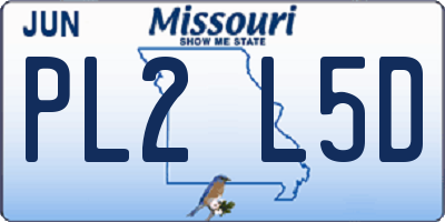 MO license plate PL2L5D