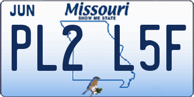 MO license plate PL2L5F