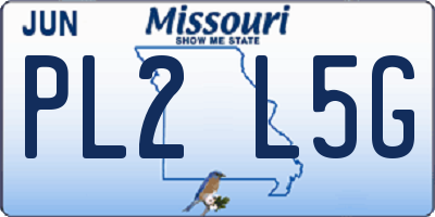 MO license plate PL2L5G