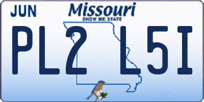 MO license plate PL2L5I