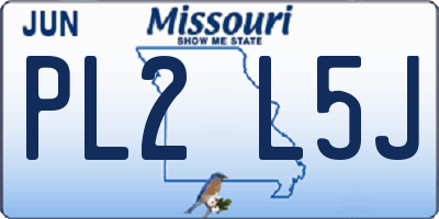 MO license plate PL2L5J