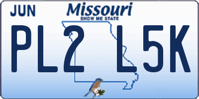 MO license plate PL2L5K