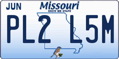 MO license plate PL2L5M