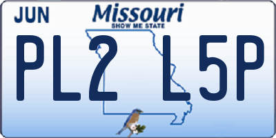 MO license plate PL2L5P