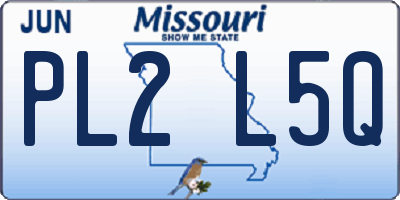 MO license plate PL2L5Q