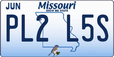 MO license plate PL2L5S