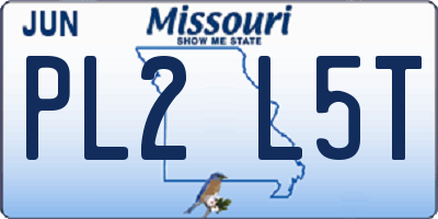 MO license plate PL2L5T