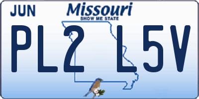 MO license plate PL2L5V