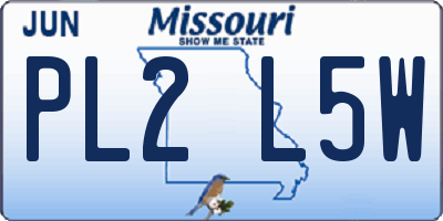 MO license plate PL2L5W