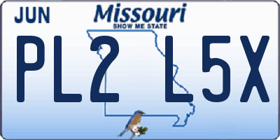 MO license plate PL2L5X
