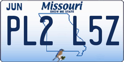 MO license plate PL2L5Z
