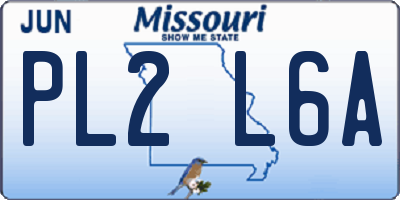 MO license plate PL2L6A