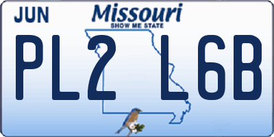 MO license plate PL2L6B