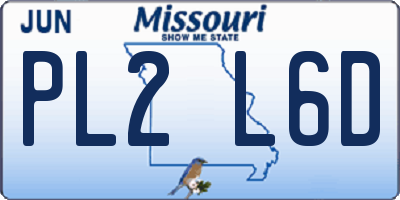 MO license plate PL2L6D