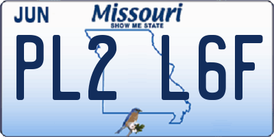 MO license plate PL2L6F