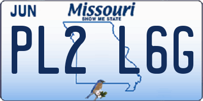 MO license plate PL2L6G