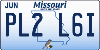 MO license plate PL2L6I