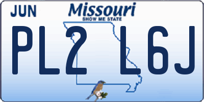 MO license plate PL2L6J