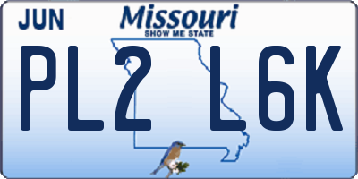 MO license plate PL2L6K