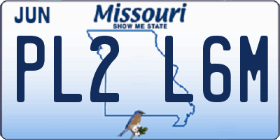 MO license plate PL2L6M