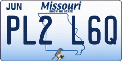 MO license plate PL2L6Q