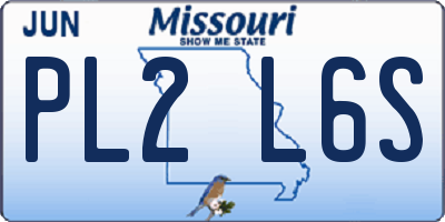 MO license plate PL2L6S