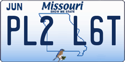 MO license plate PL2L6T