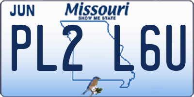 MO license plate PL2L6U