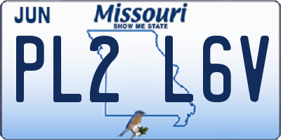 MO license plate PL2L6V