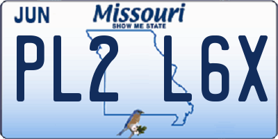 MO license plate PL2L6X