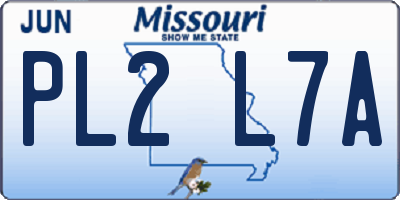 MO license plate PL2L7A