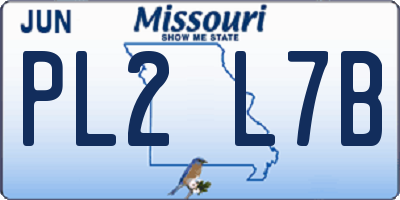 MO license plate PL2L7B