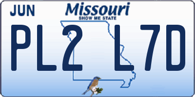 MO license plate PL2L7D