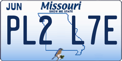 MO license plate PL2L7E
