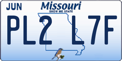 MO license plate PL2L7F