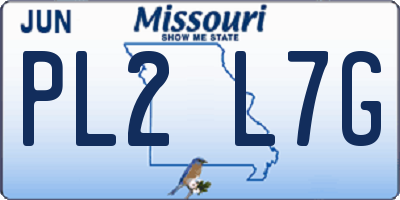 MO license plate PL2L7G
