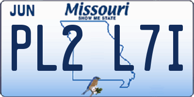 MO license plate PL2L7I