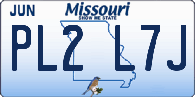 MO license plate PL2L7J