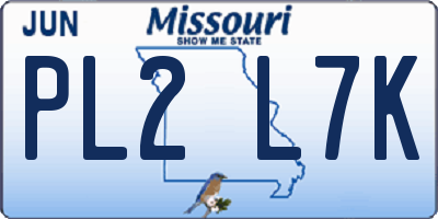 MO license plate PL2L7K