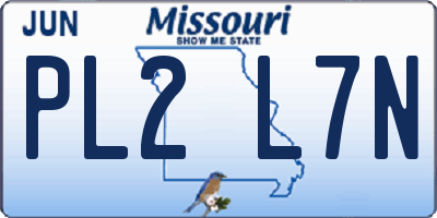 MO license plate PL2L7N