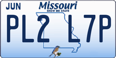 MO license plate PL2L7P