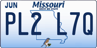MO license plate PL2L7Q