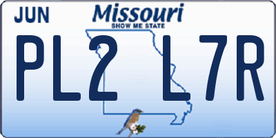 MO license plate PL2L7R