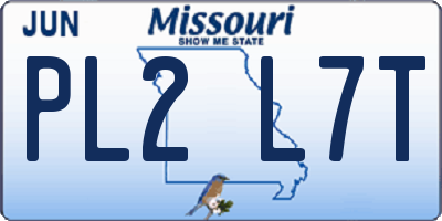 MO license plate PL2L7T