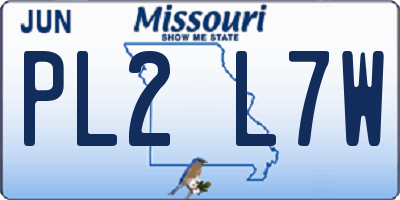 MO license plate PL2L7W