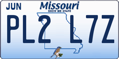 MO license plate PL2L7Z