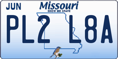 MO license plate PL2L8A